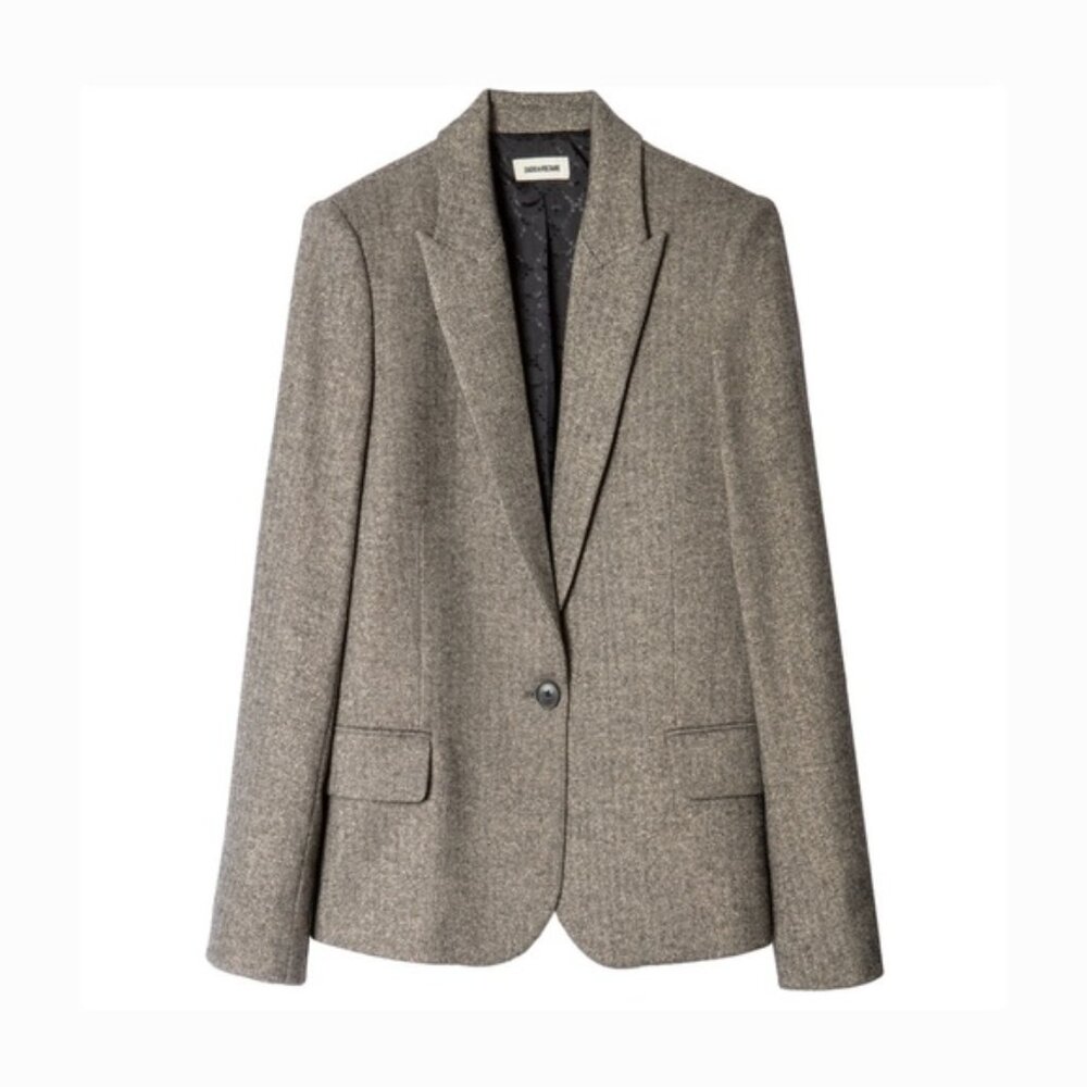 Zadig & Voltaire Victor Lurex Blazer Jacket Size 36 - Picture 3 of 11